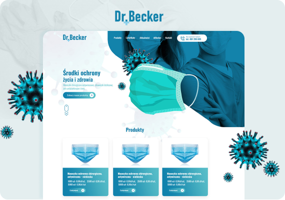 drBecker maseczki responsywne strony internetowe